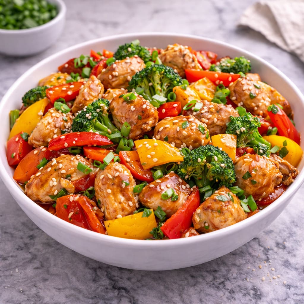 Стир-фрай с курицей и овощами