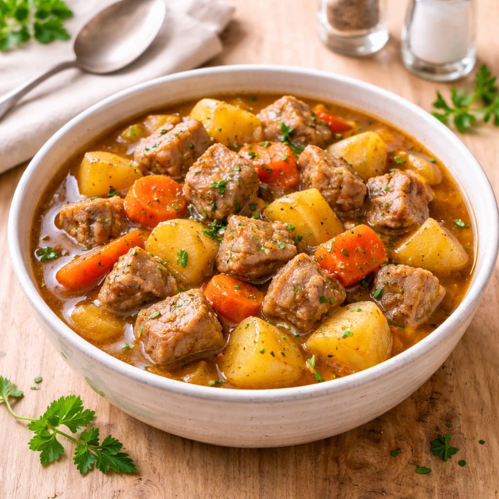 Рагу из свинины с картофелем и морковью