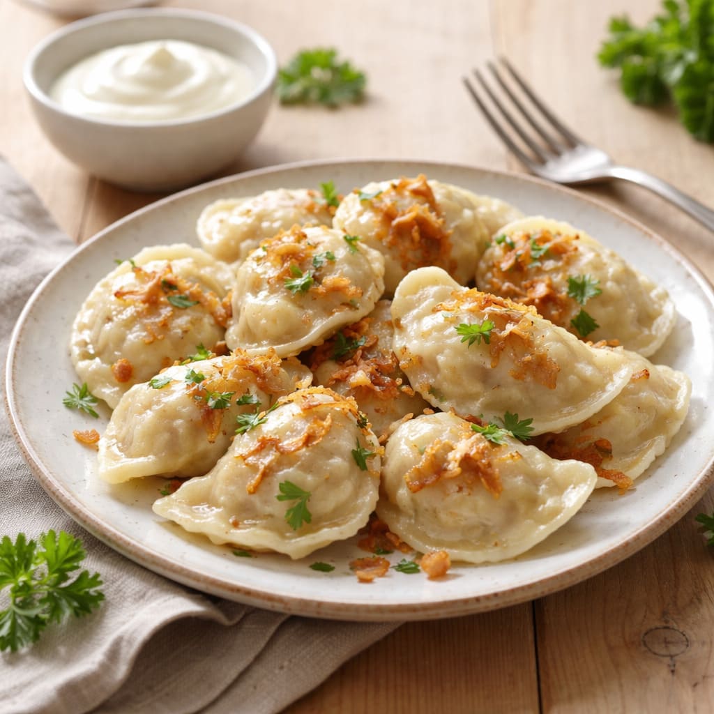 Вареники с картофелем и жареным луком