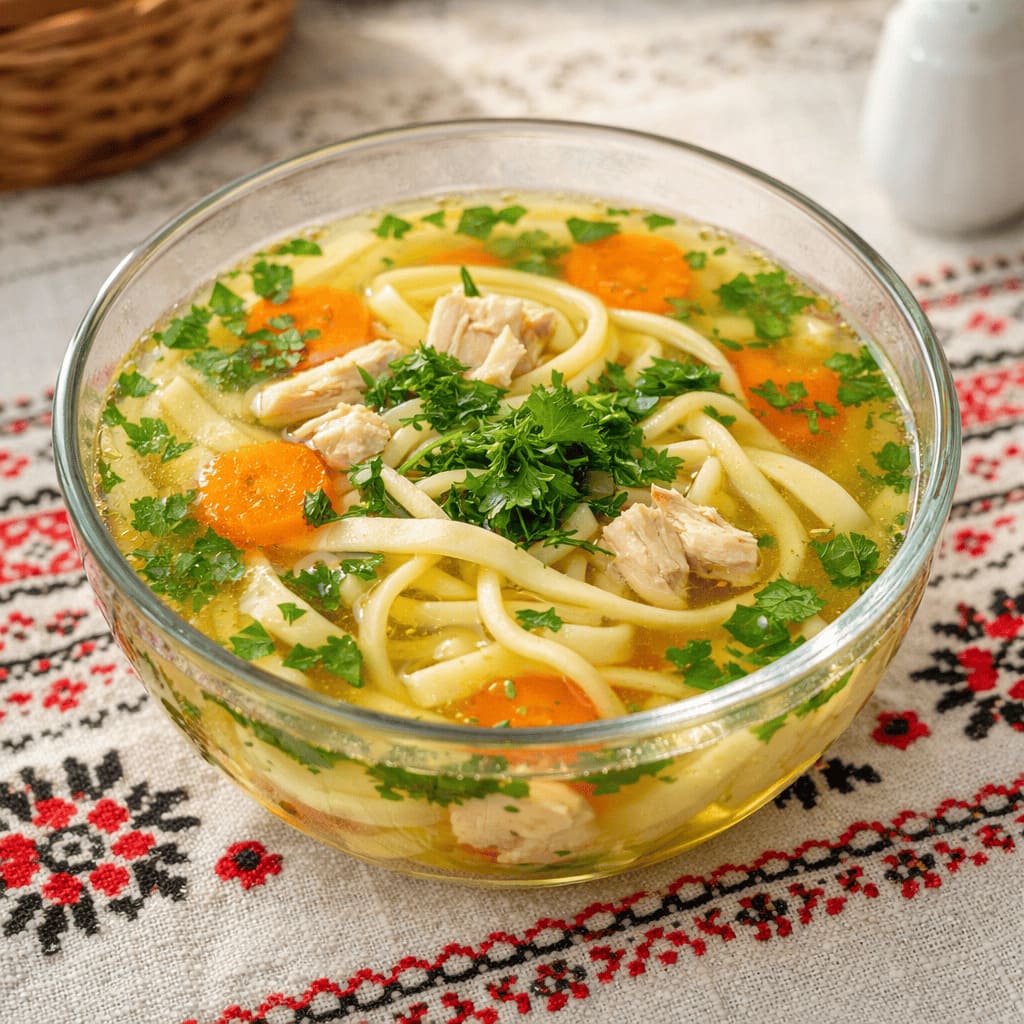 Куриный суп с домашней лапшой