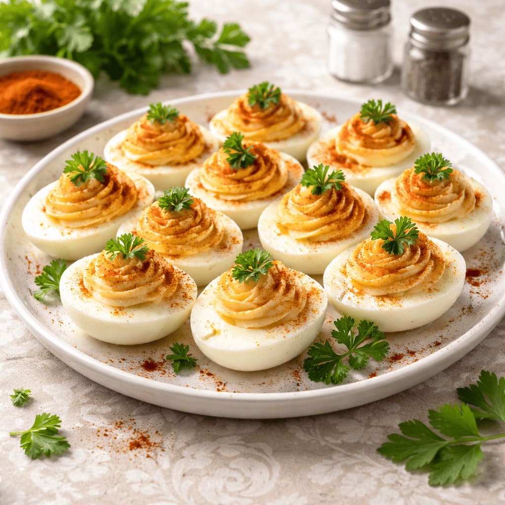 Яйца фаршированные майонезом и зеленью
