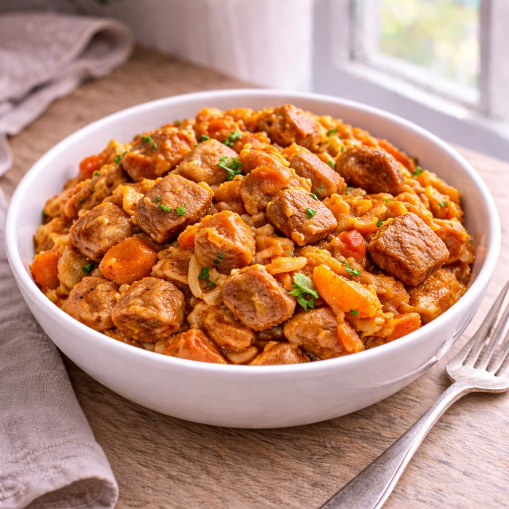 Тушёная капуста с мясом