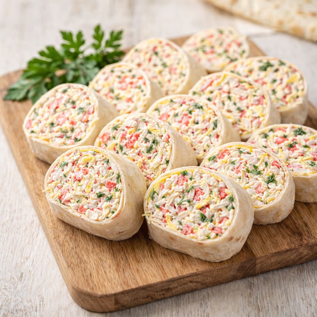 Лаваш-рулет с крабовыми палочками и сыром