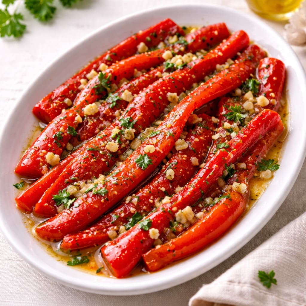 Закуска из печёного перца с чесноком