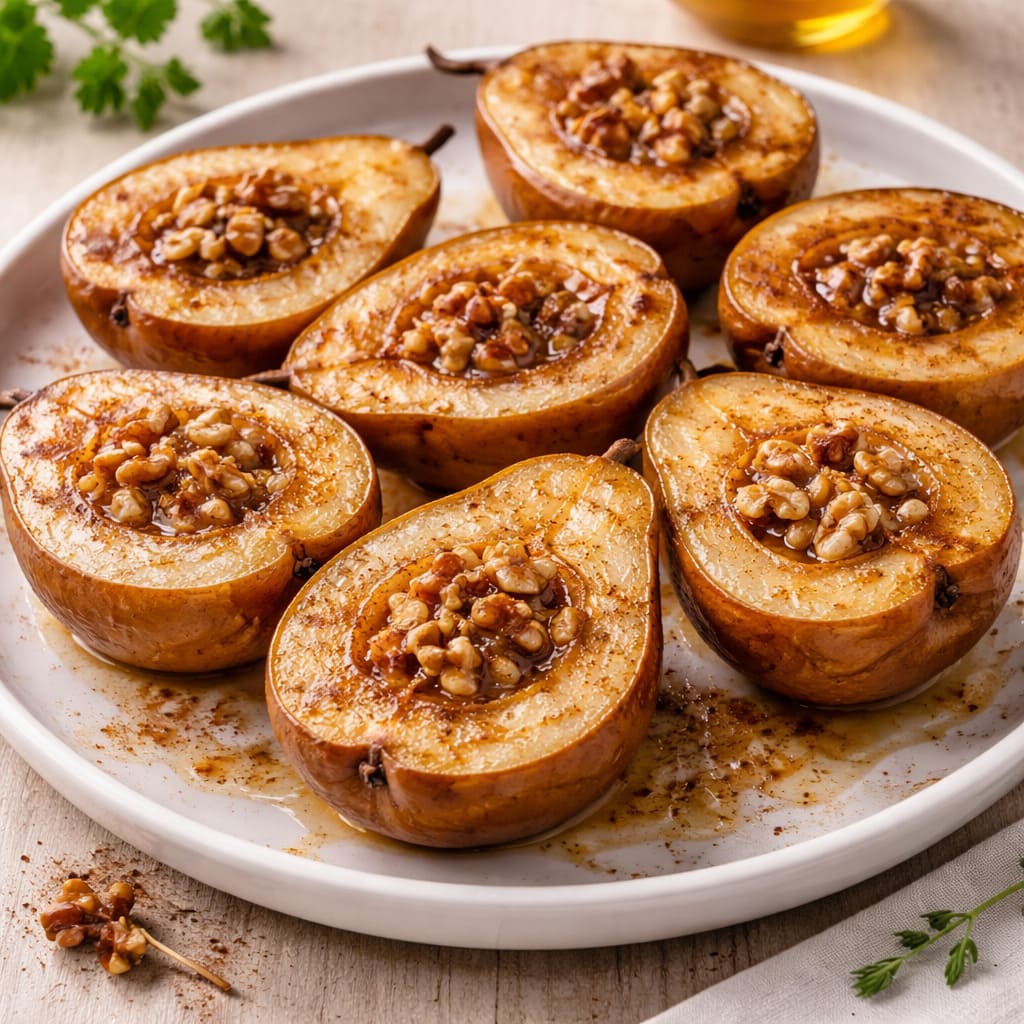 Груши, запечённые с мёдом и корицей