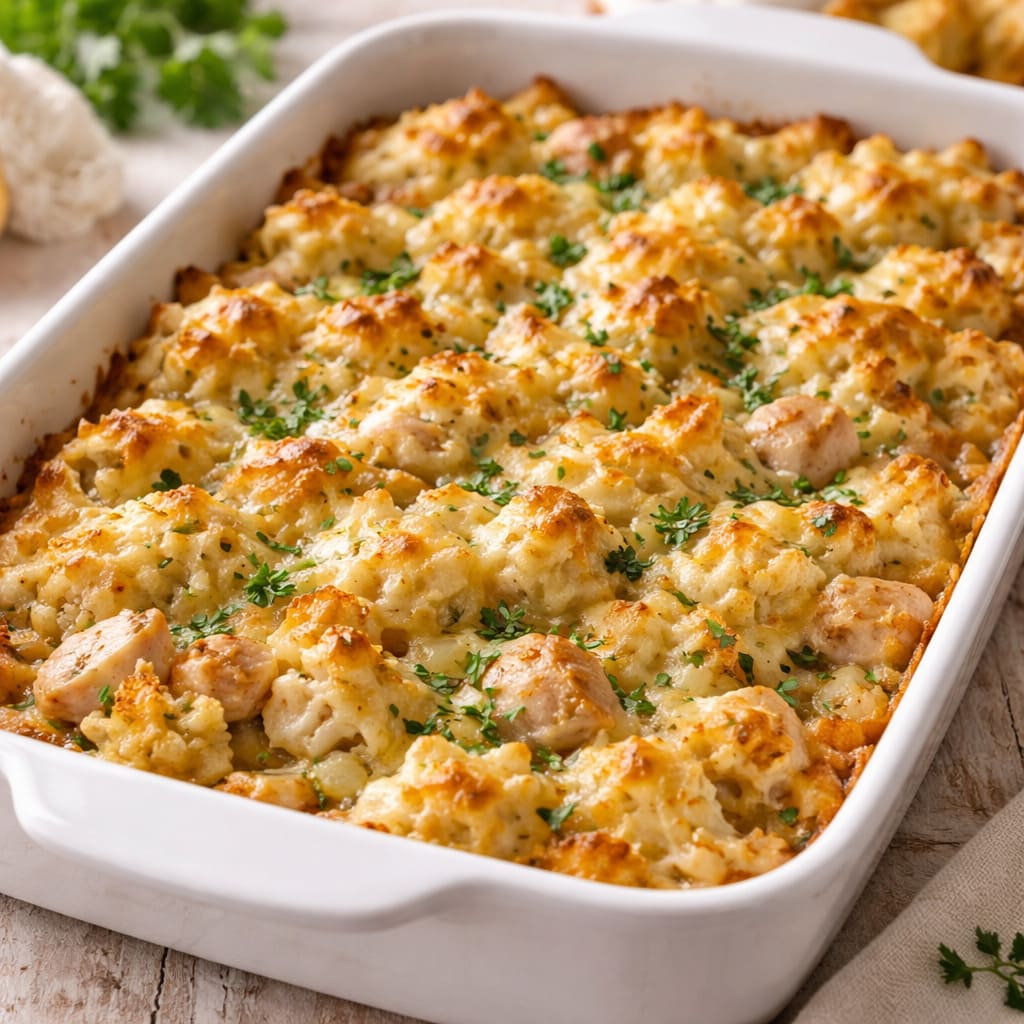 Запеканка из цветной капусты с курицей
