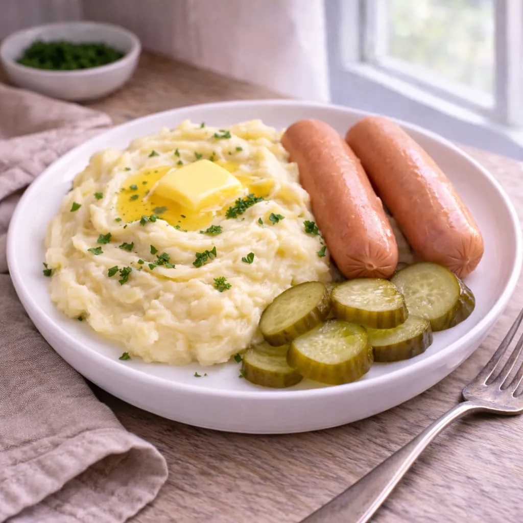 Пюре с сосисками