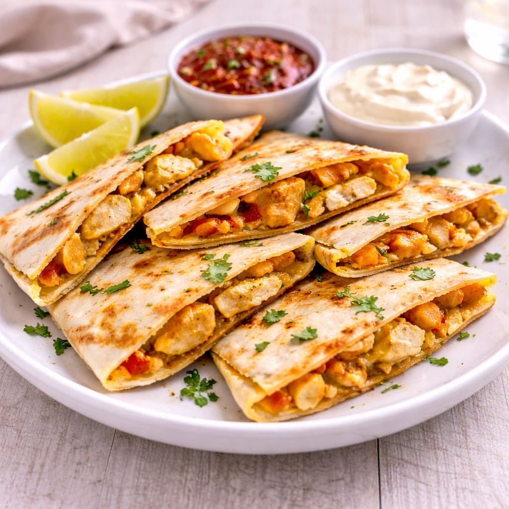Кесадилья с сыром и курицей