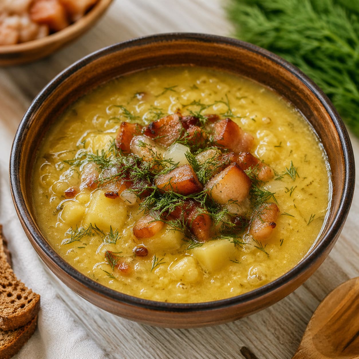 Кулеш с пшеном и салом
