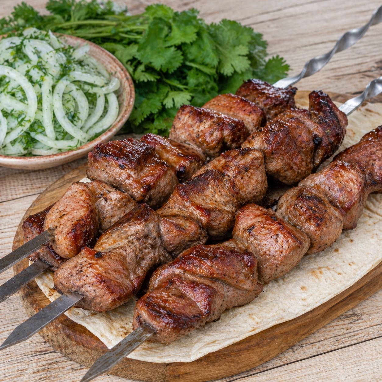 Шашлык из баранины с луком и зирой