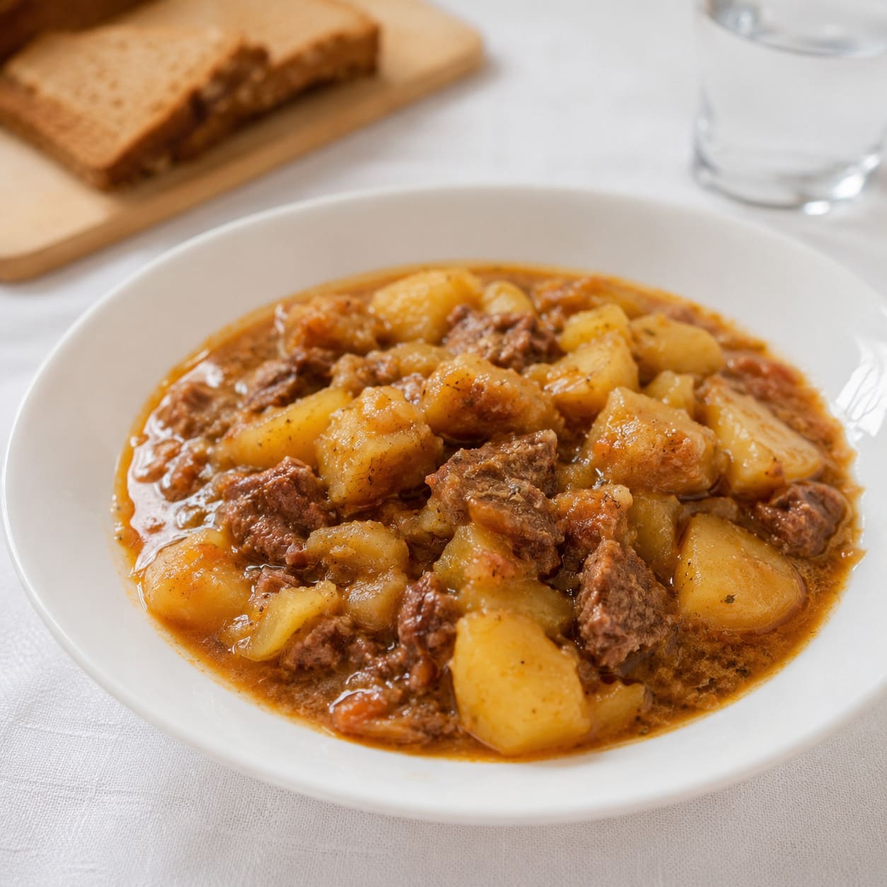 Тушёная картошка с тушёнкой