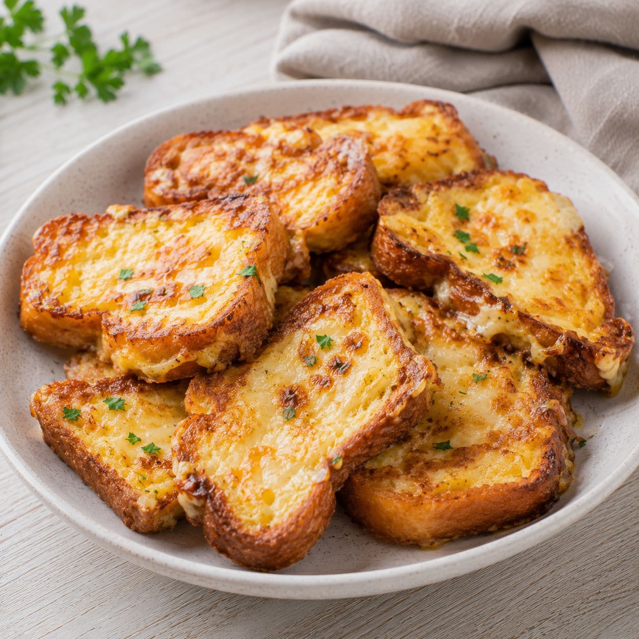 Гренки с сыром и яйцом
