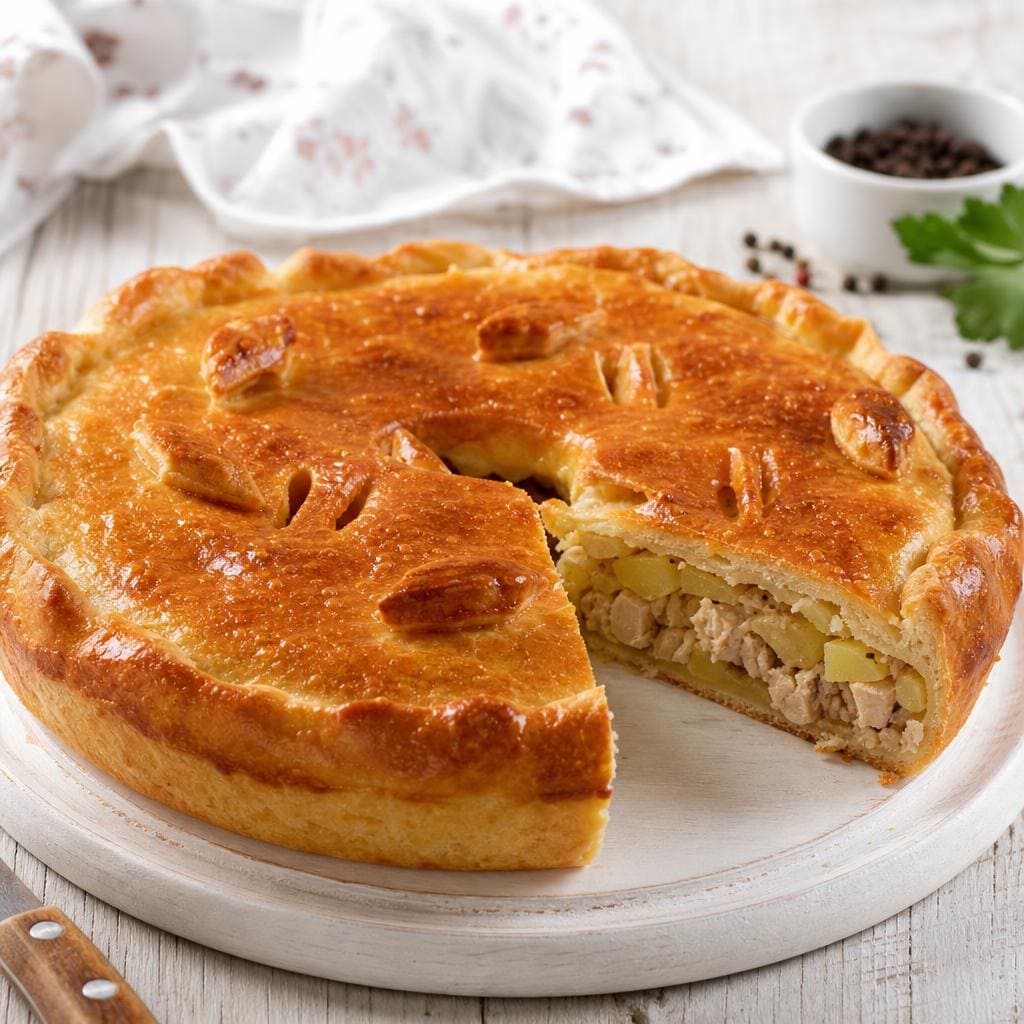 Пирог с курицей и картошкой