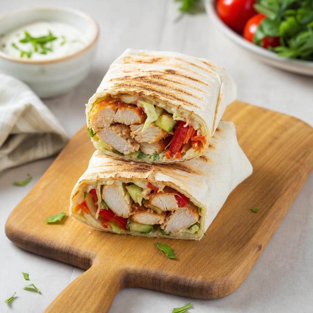 Домашняя шаурма с курицей