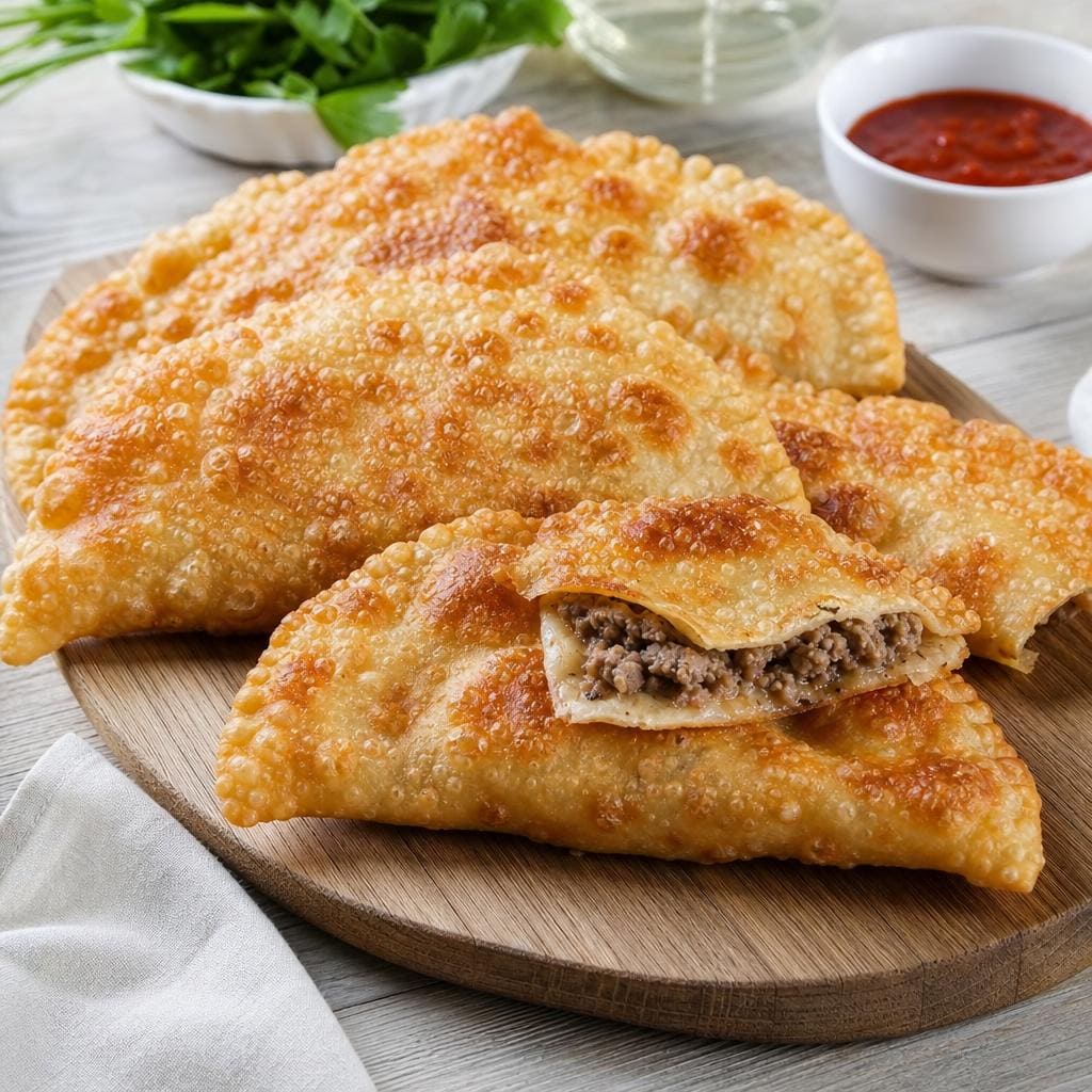 Домашние чебуреки с мясом