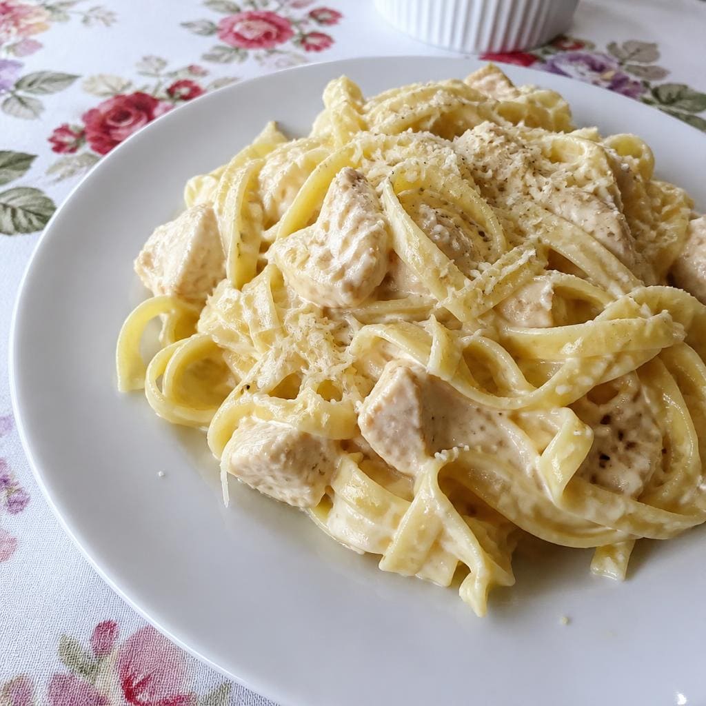 Паста альфредо с курицей