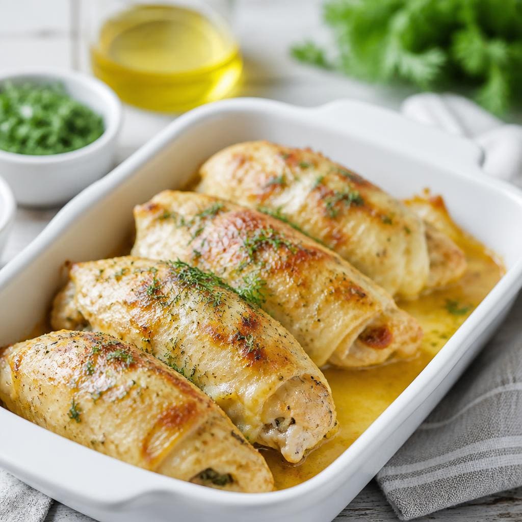 Куриные рулетики с сыром в духовке
