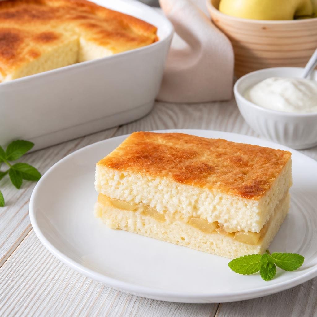 Рисовая запеканка с яблоками