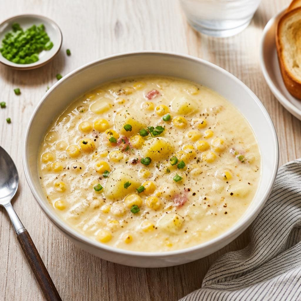 Чаудер с кукурузой и картофелем