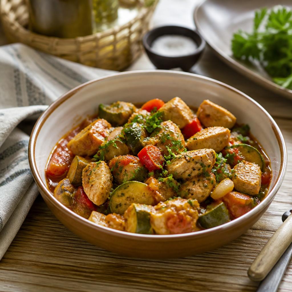 Овощное рагу с курицей